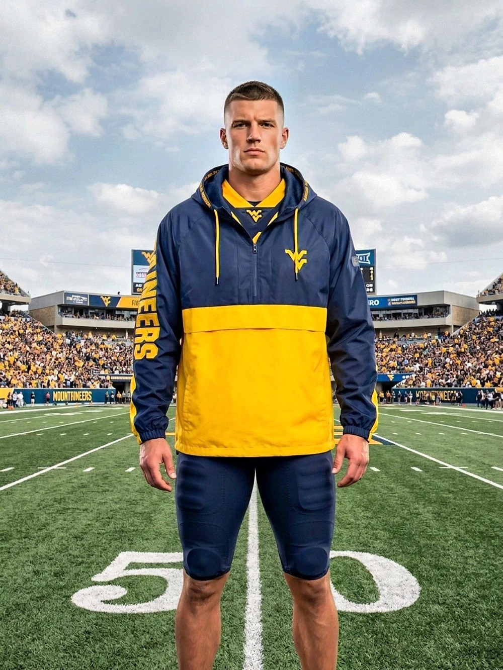 Colosseum West Virginia Mountaineers Pullover Jacket Color Block Pullover Jacket